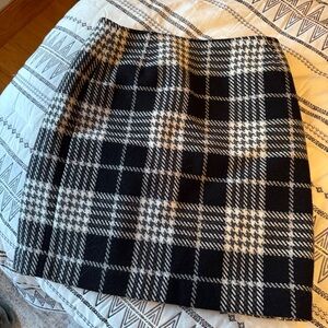 Eddie Bauer Black and White Checkered A-Line Skirt